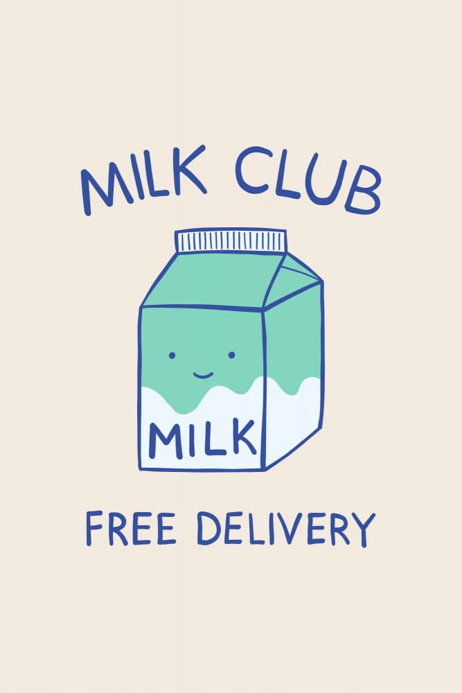 Happy Milk Club by Alexandra Weise — canvas wall art