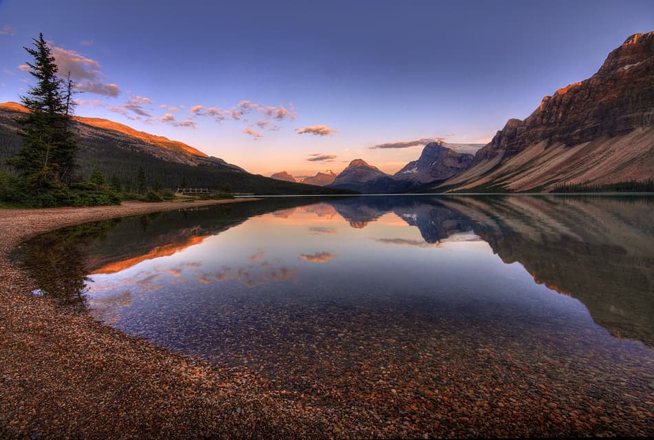 Mountain Lake Sunset Reflection by Amnon Eichelberg — canvas wall art
