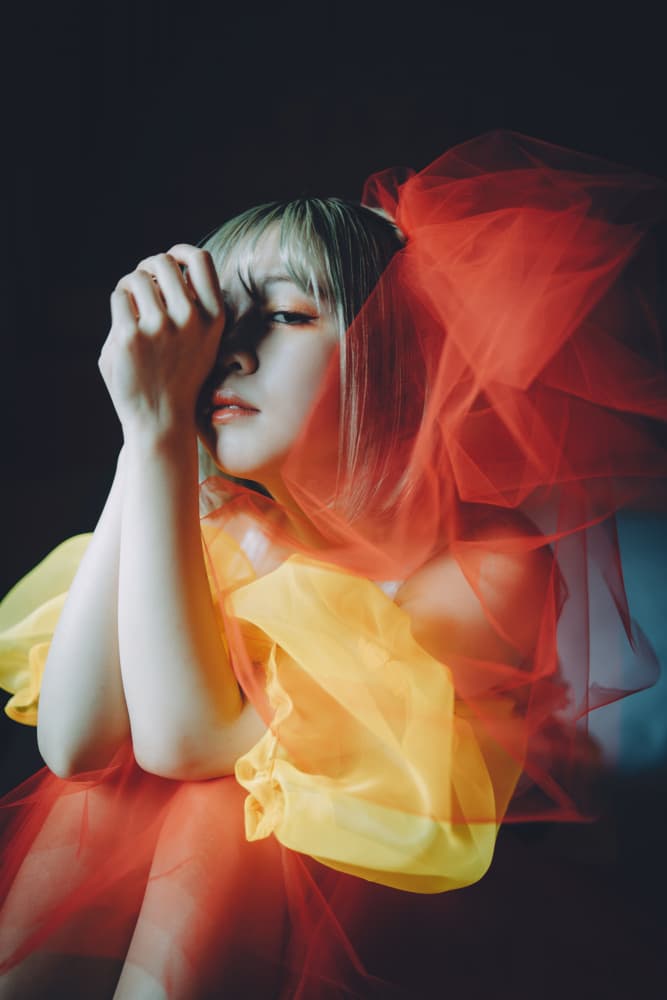 Vibrant Fabric Portrait by h112o1 — canvas wall art