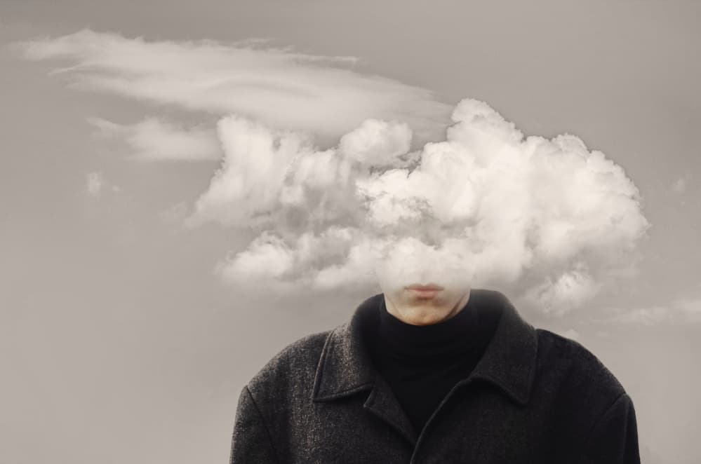 Man's Head In Clouds by Desislava Ignatova — canvas wall art