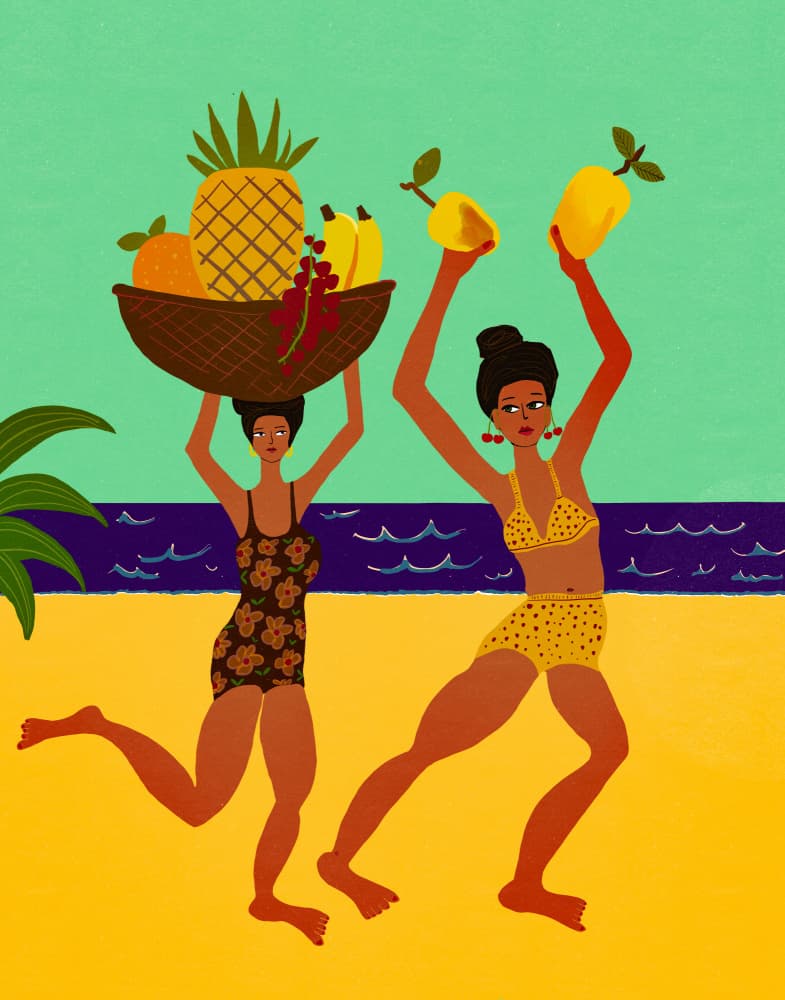 Tropical Fruit Beach by Sharyn Bursic — canvas wall art