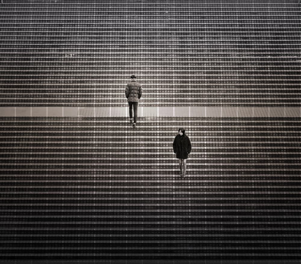Geometric Urban Walk by moucorn — canvas wall art