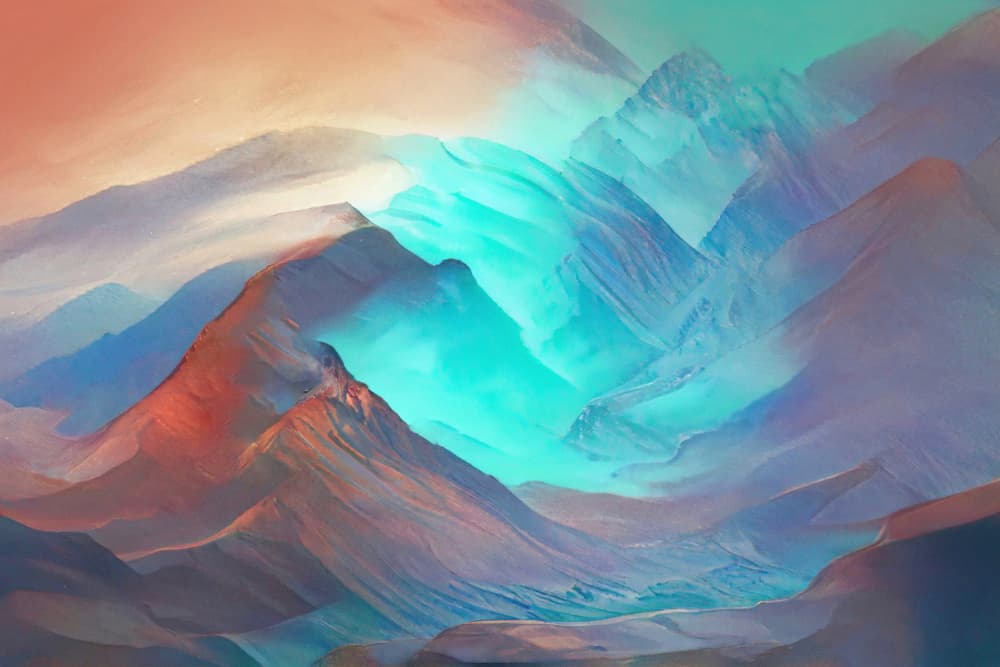 Dreamy Aqua Peaks by Robin Wechsler — canvas wall art