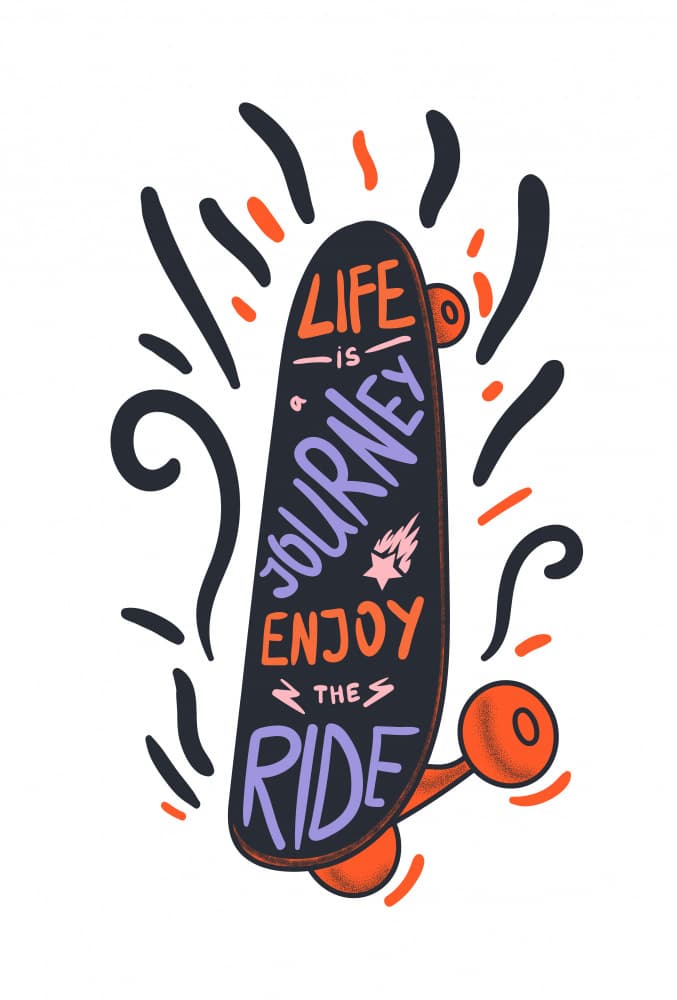 Skateboard Journey Quote by Marika Barsrsind — canvas wall art