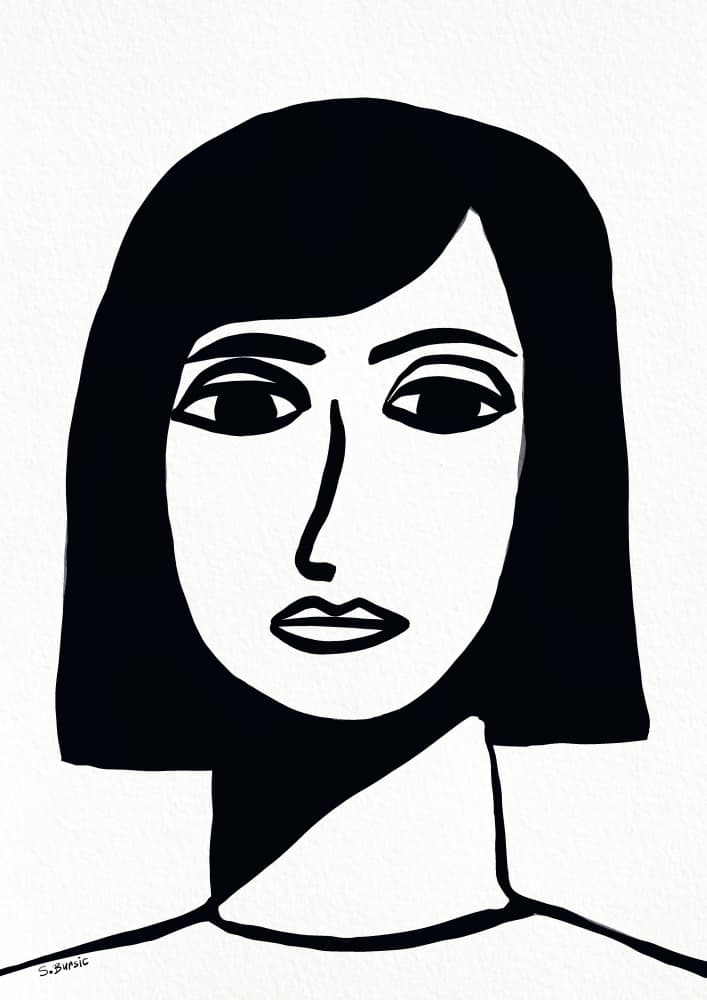 Minimalist Woman Portrait by Sharyn Bursic — canvas wall art