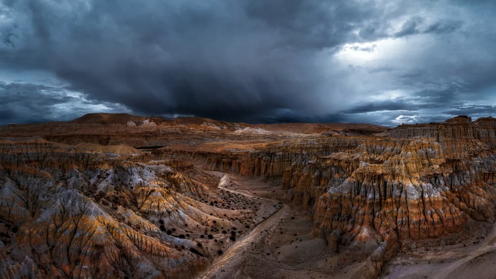 Dramatic Canyon Storm by Sylviashen — canvas wall art