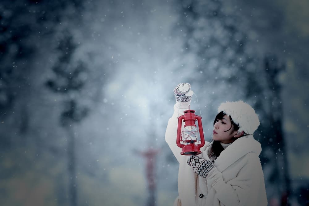 Serene Winter Lantern by 7 Flavor C/P — canvas wall art