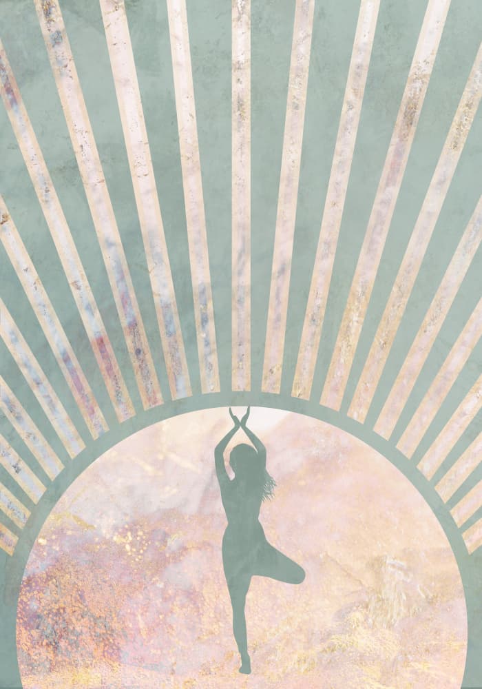 Serene Yoga Silhouette by Sarah Manovski — canvas wall art