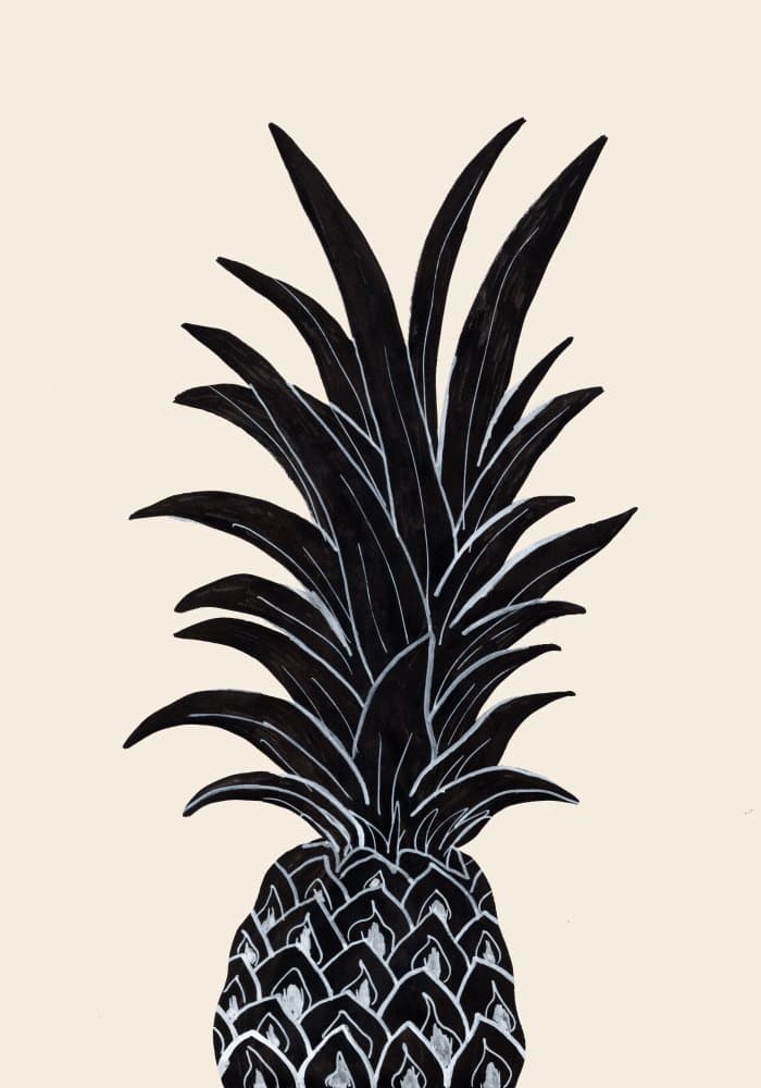 Minimalist Black Pineapple by Pictufy Studio — canvas wall art