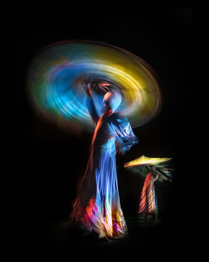 Swirling Light Dancers by Mohamed Shawki — canvas wall art