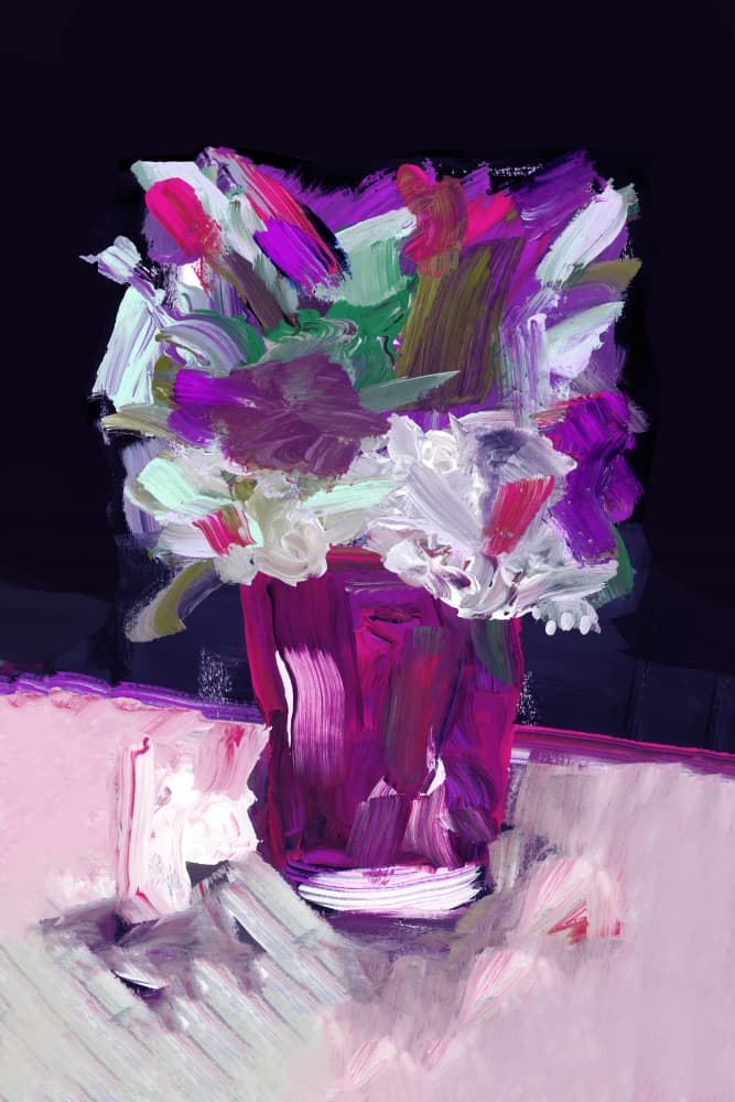 Vibrant Abstract Flowers by cartissi — canvas wall art