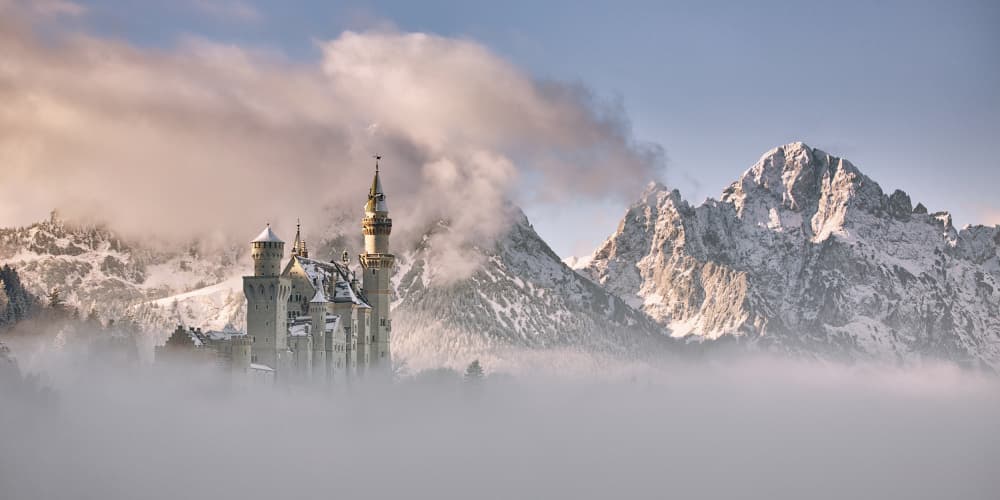 Fairytale Castle Mountains by Judith Kuhn — canvas wall art