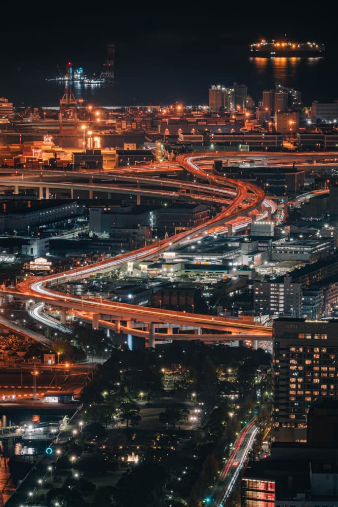 City Highway Light Trails by Mizuki — canvas wall art