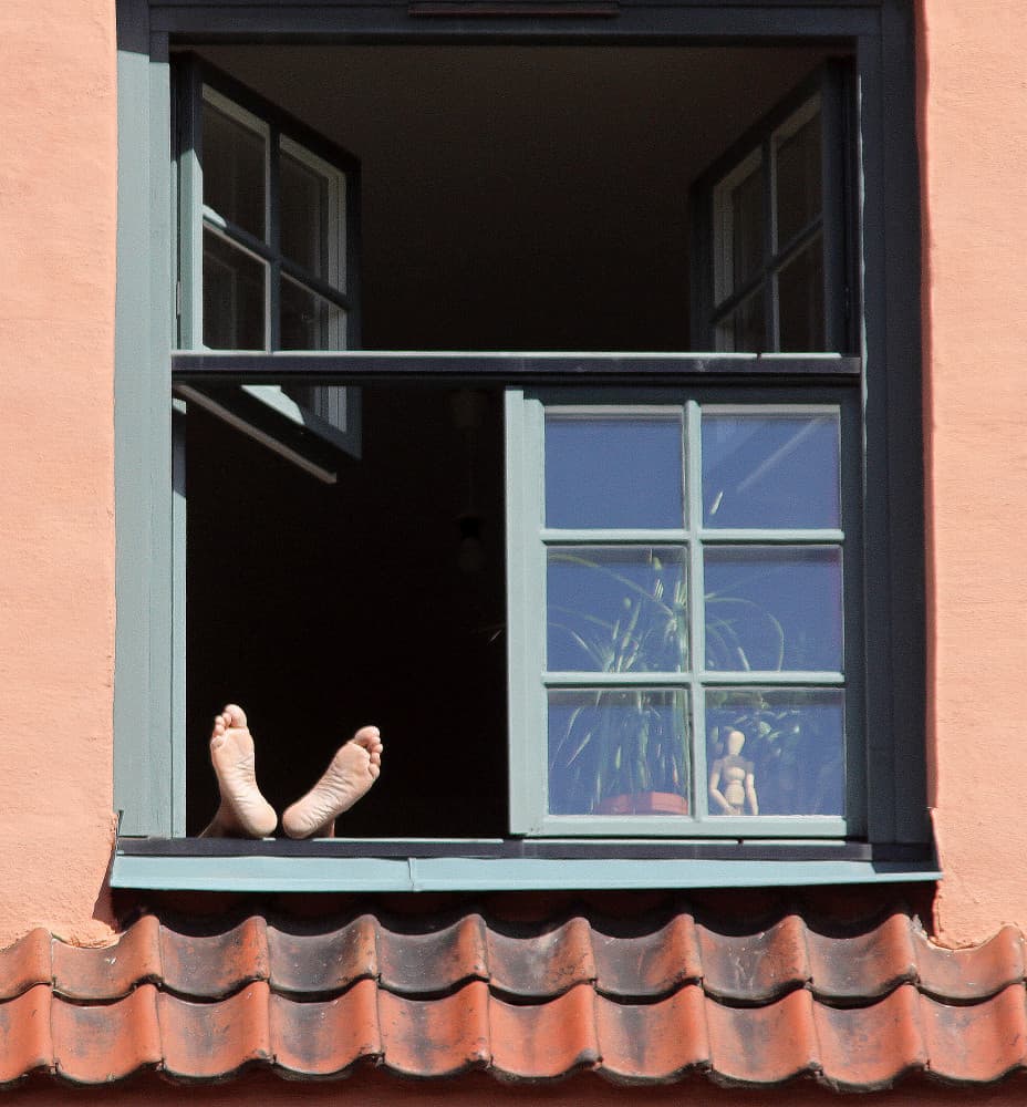 Feet In Open Window by Bror Johansson — canvas wall art