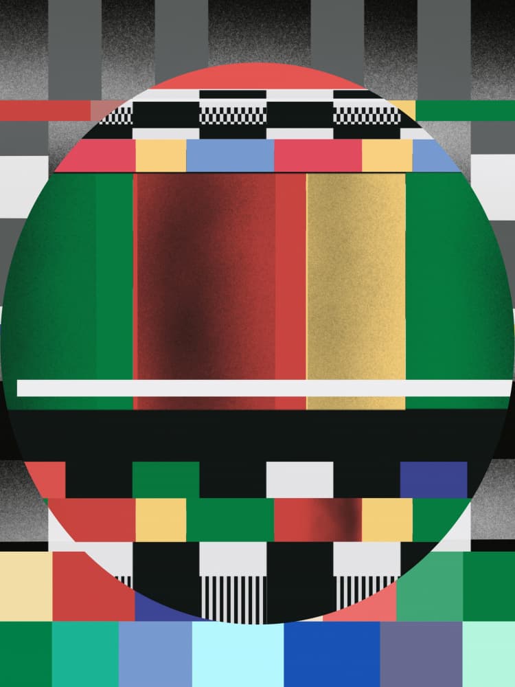 Retro Color Test Pattern by Little Dean — canvas wall art