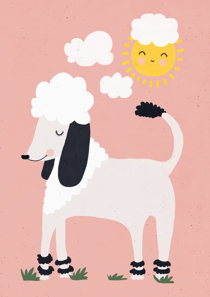 Poodle Sunshine by Treechild — canvas wall art