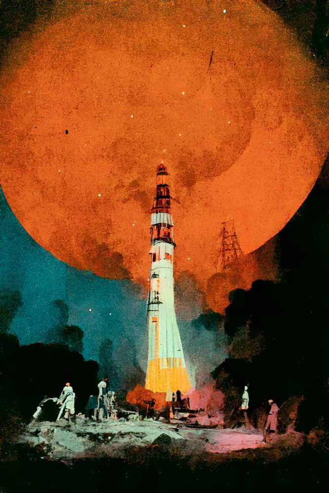 Lunar Launch by Treechild — canvas wall art
