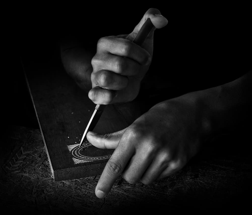Skilled Hands Carving by Aman Ali Surachman — canvas wall art