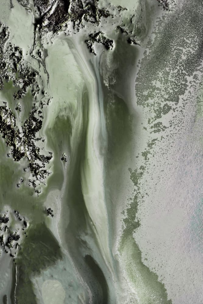 Hand Painted -Midnight Mirage - Green textured art by Petra Meikle de Vlas — canvas wall art