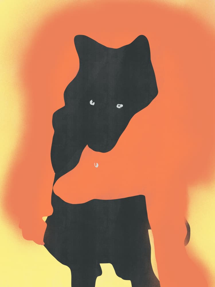 Abstract Animal Embrace by Little Dean — canvas wall art