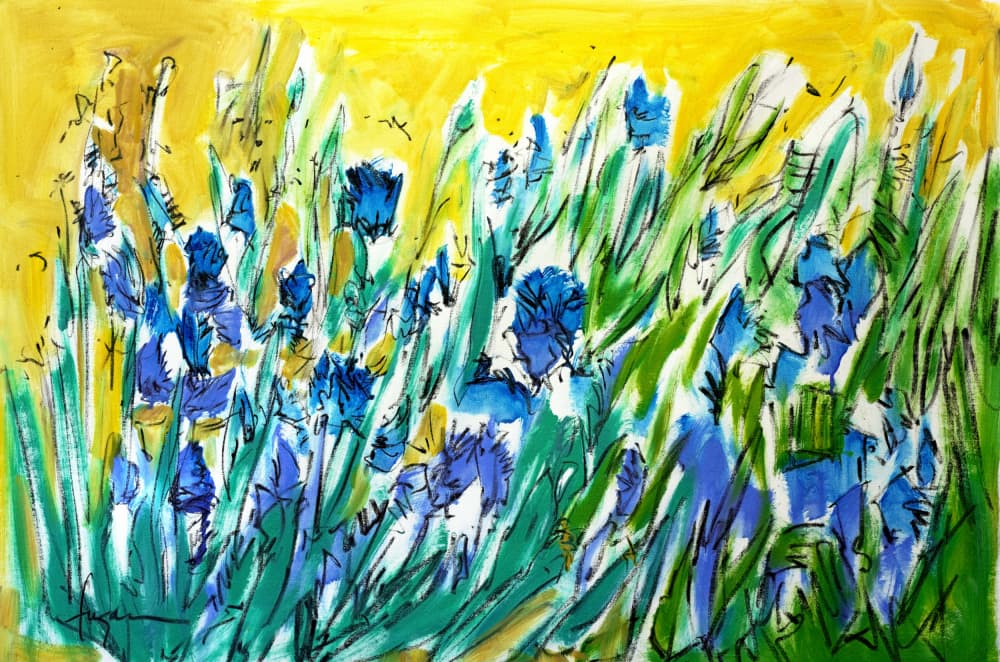 Burst of Blue Blooms by Dorothy Fagan — canvas wall art
