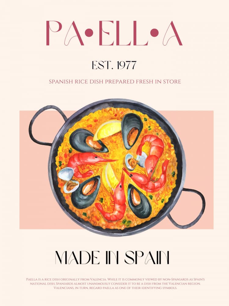 Spanish Seafood Paella by Nazma Khokhar — canvas wall art