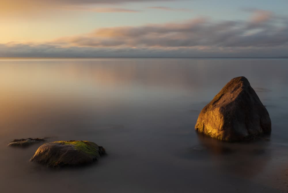 Golden Light Rocks by Jakob Arnholtz — canvas wall art