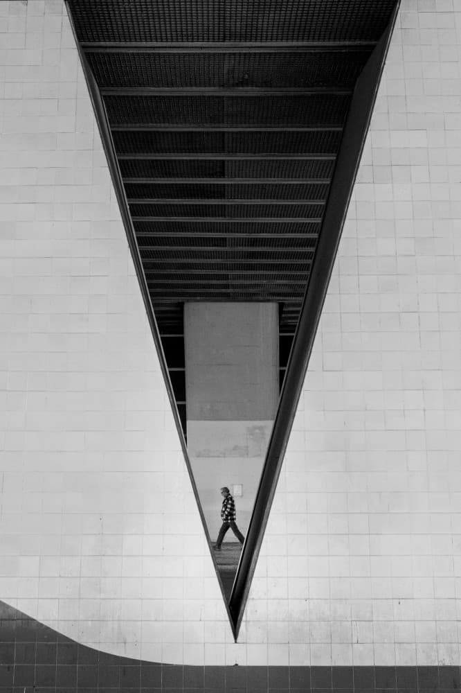 Minimalist Triangle Journey by Fernando Coelho — canvas wall art