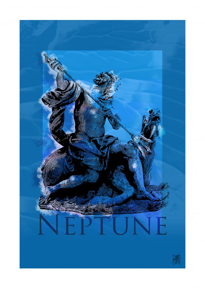 Neptune Sea God Sculpture by Osvaldo Russo — canvas wall art