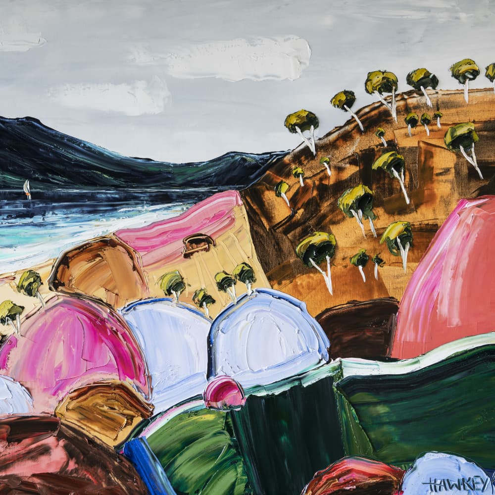 Colorful Coastal Landscape by Angela Hawkey — canvas wall art