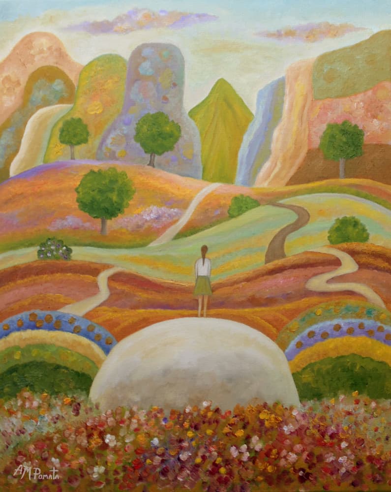 Woman on Dreamy Path by Angeles M. Pomata — canvas wall art