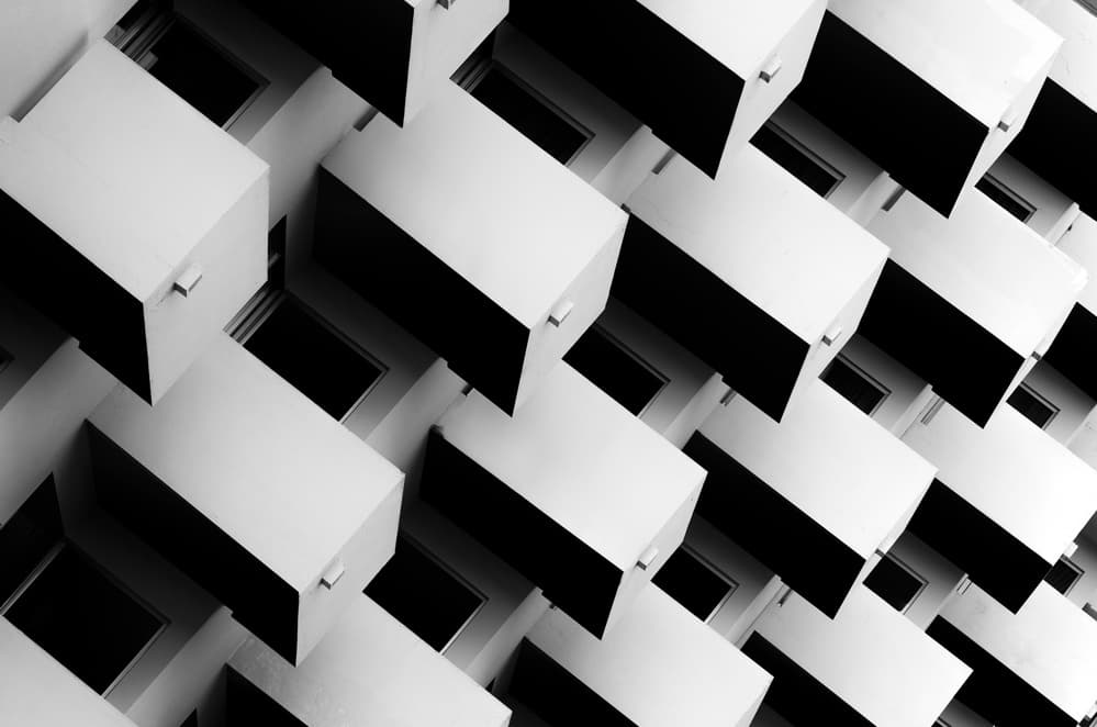 Modern Geometric Balconies by Alfonso Novillo — canvas wall art