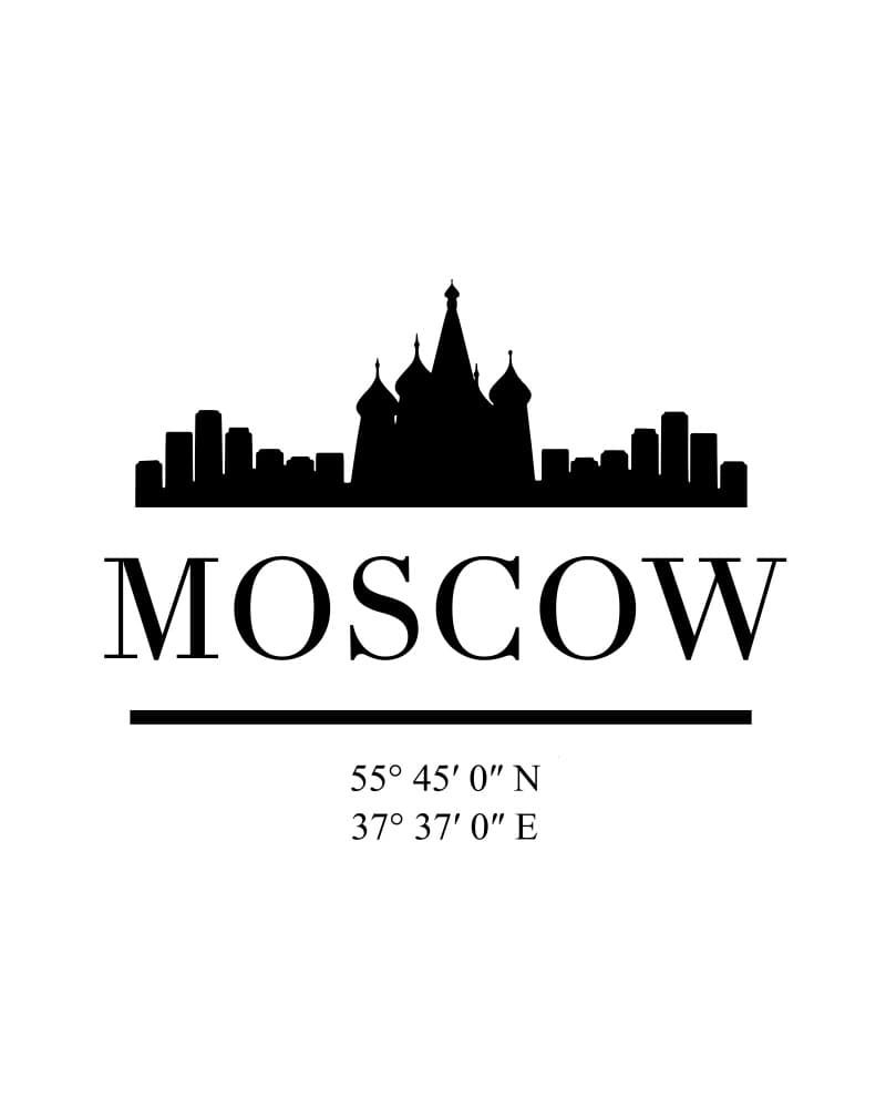 Moscow Skyline Silhouette by Emiliano Deificus — canvas wall art