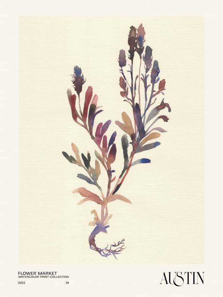 Watercolor print collection. Flower market - Austin by NKTN — canvas wall art