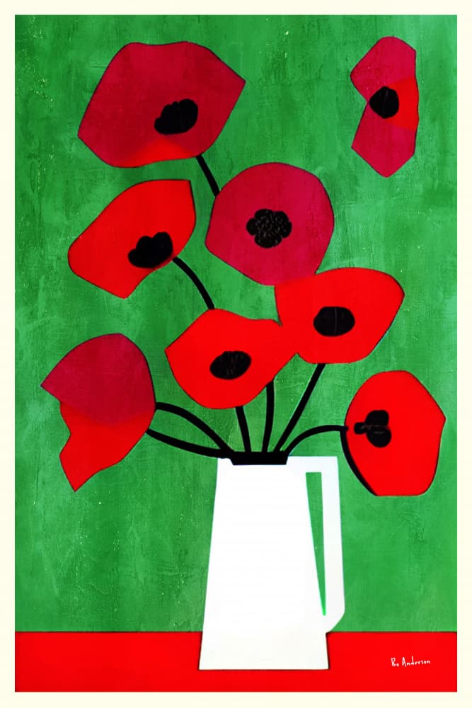 Vibrant Red Poppies by Bo Anderson — canvas wall art
