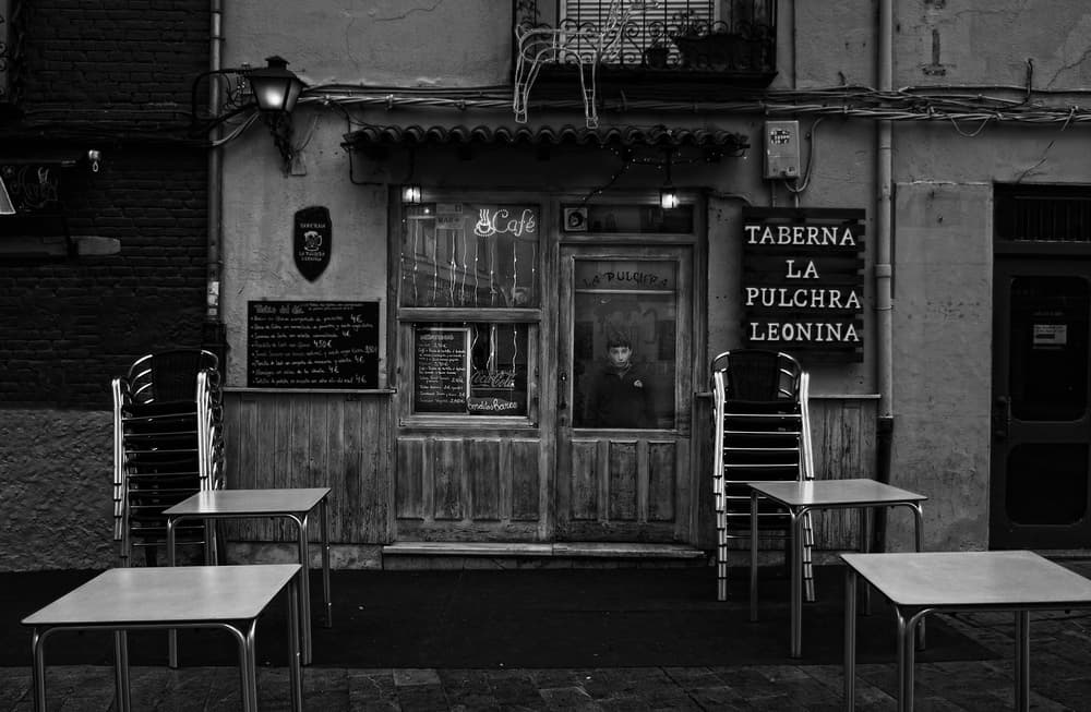Quiet Street Cafe by Jose C. Lobato — canvas wall art