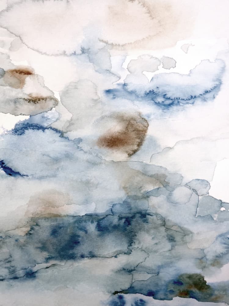 Blue Brown Abstract Sky by Gemma Bardot — canvas wall art