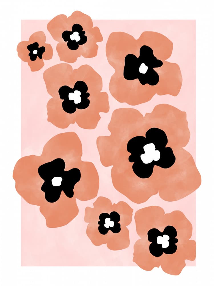 Soft Coral Poppies by Elena Ristova — canvas wall art