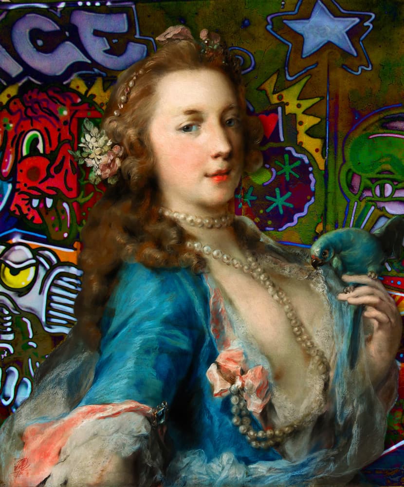 Rococo Lady Graffiti by Osvaldo Russo — canvas wall art