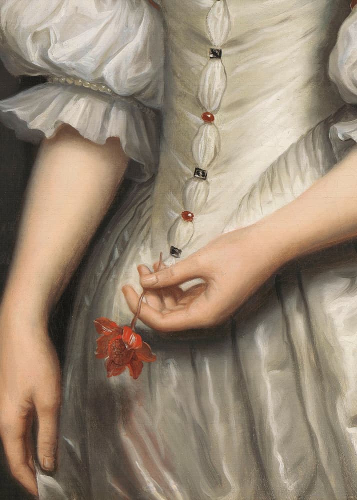 Elegant Hand Red Flower