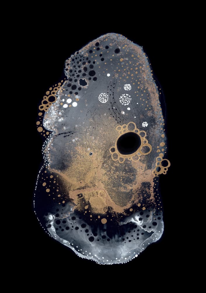 Abstract Gold Bubbles by Amy Louise Baker — canvas wall art