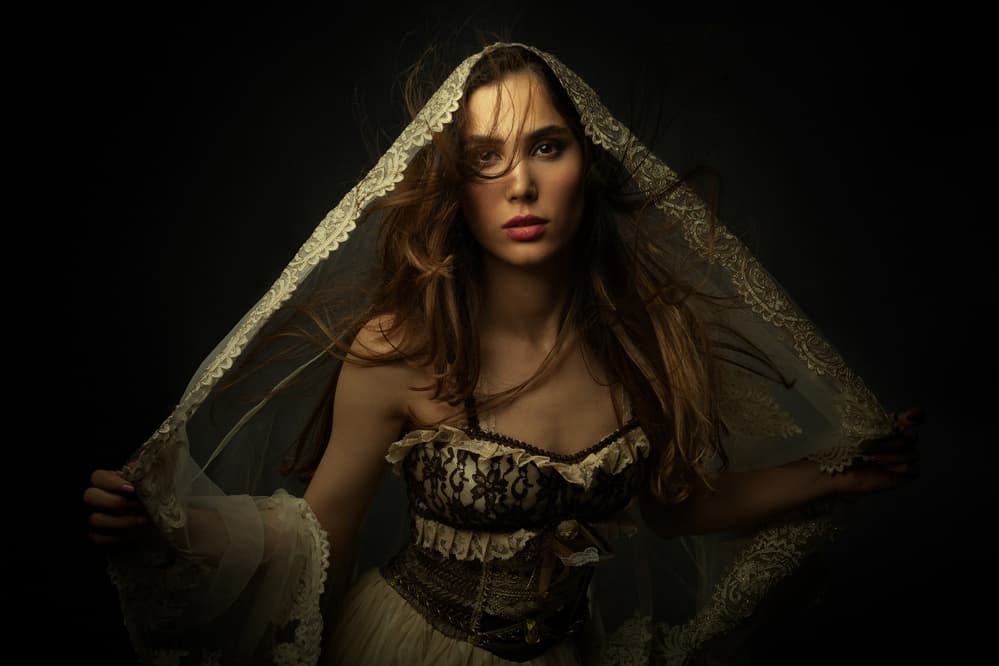 Mysterious Veiled Woman by Mehdi Mokhtari — canvas wall art