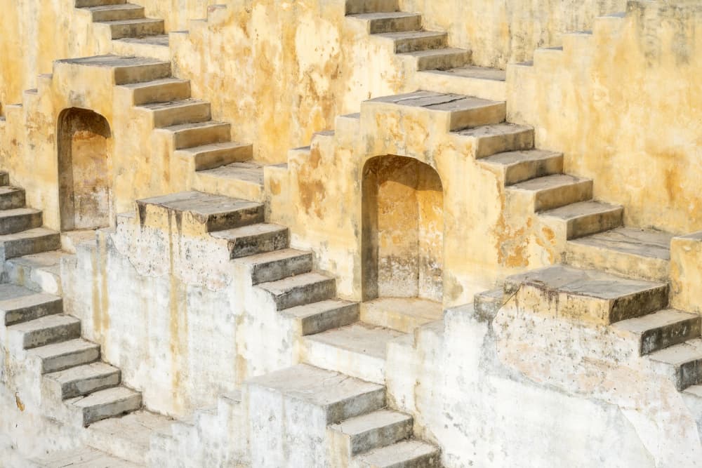 Ancient Stepwell Stairs by Linda Wride — canvas wall art