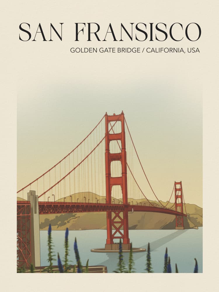 Golden Gate Bridge California by Andreas Magnusson — canvas wall art