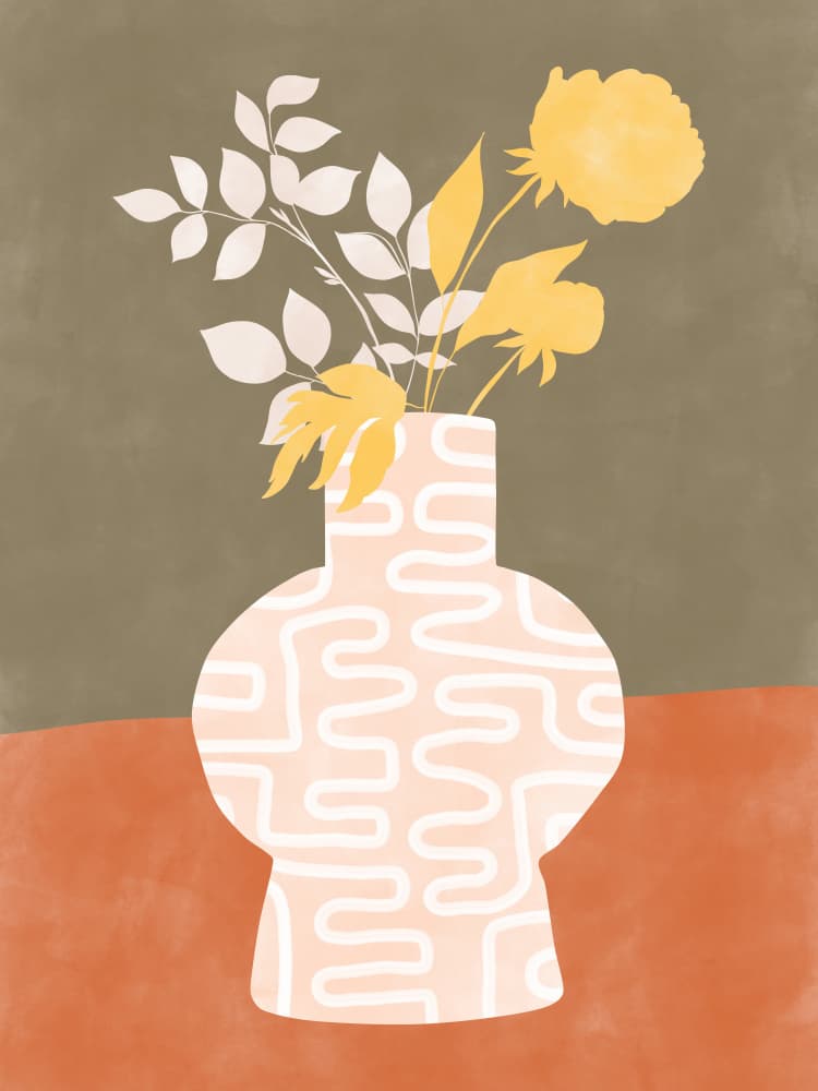 Modern Botanical Vase by Elena Ristova — canvas wall art