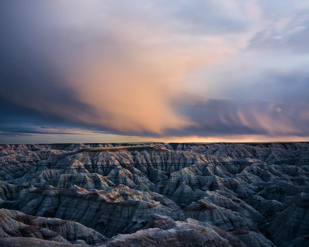 Dramatic Badlands Sunset by John Fan — canvas wall art