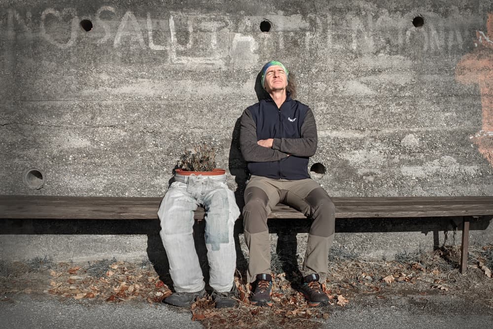 Quirky Bench Companion by Giorgio Toniolo — canvas wall art