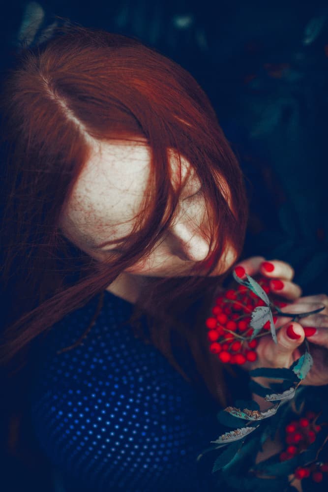 Redhead and Autumn Berries by Ruslan Bolgov — canvas wall art