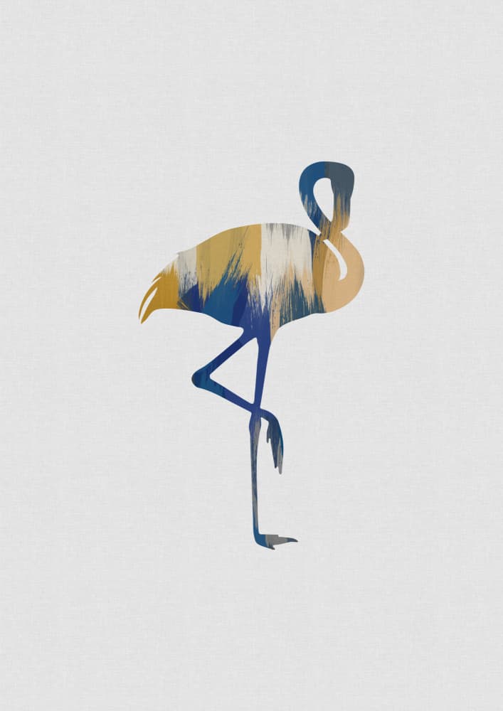 Blue Gold Flamingo by Orara Studio — canvas wall art