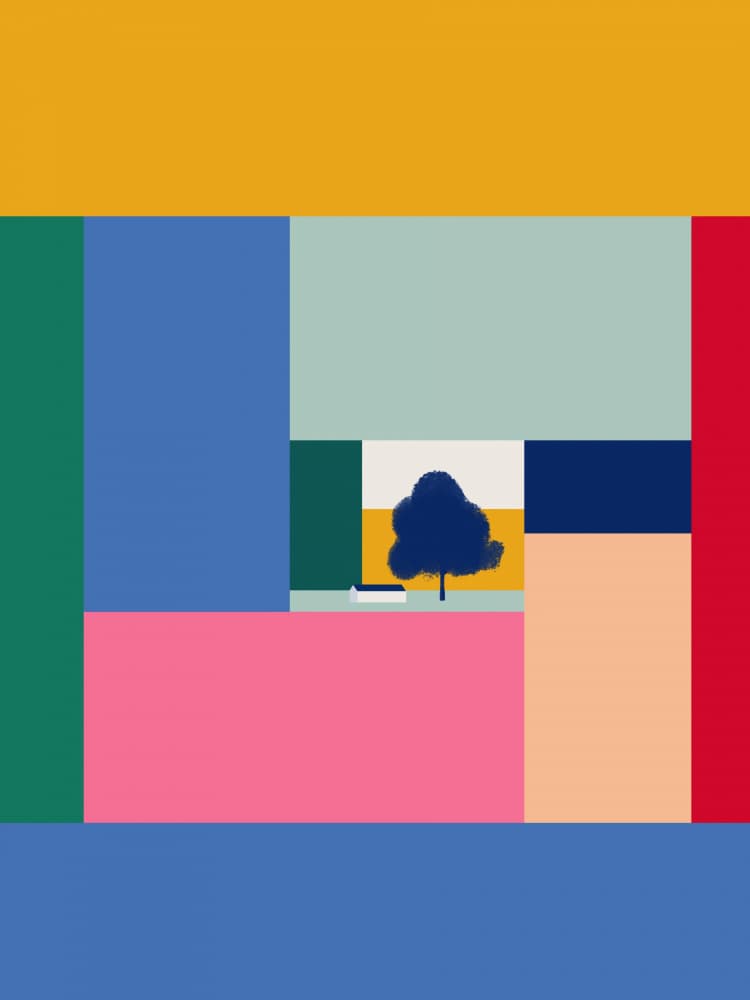 Geometric Park Calm by Little Dean — canvas wall art